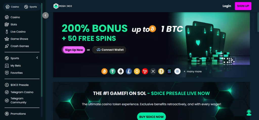 Mega Dice – The overall best crypto casino