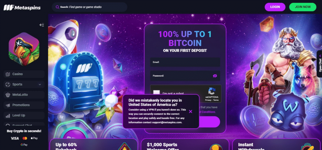 metaspin for bitcoin casino