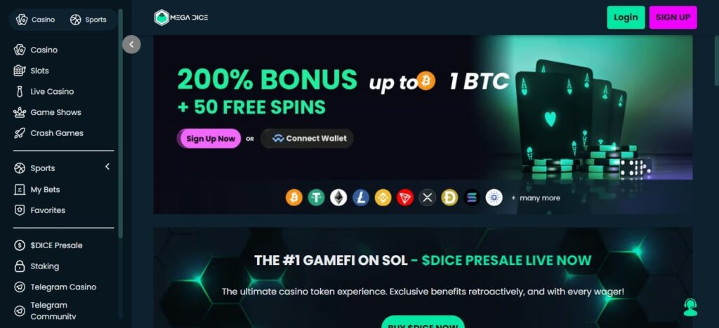 Mega Dice Telegram Casino