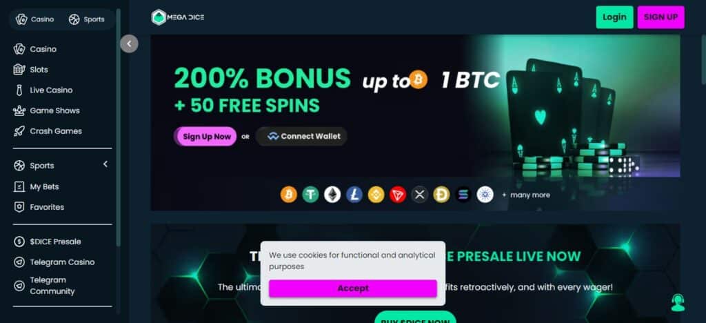 Mega Dice Bitcoin & Crypto Casinos UK