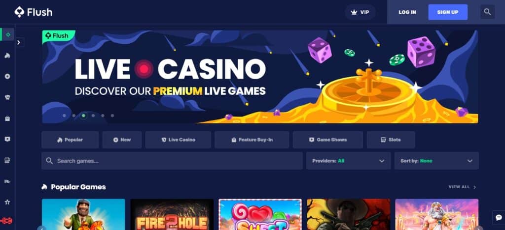 Flush.com Bitcoin & Crypto Casinos UK