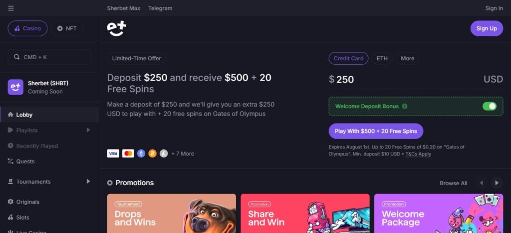 Sherbet Telegram Casino