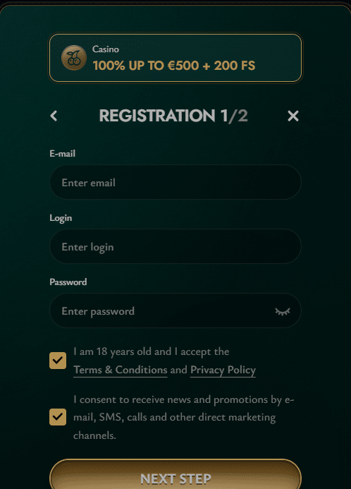 Go to the website: Visit the homepage of Cashed Casino.