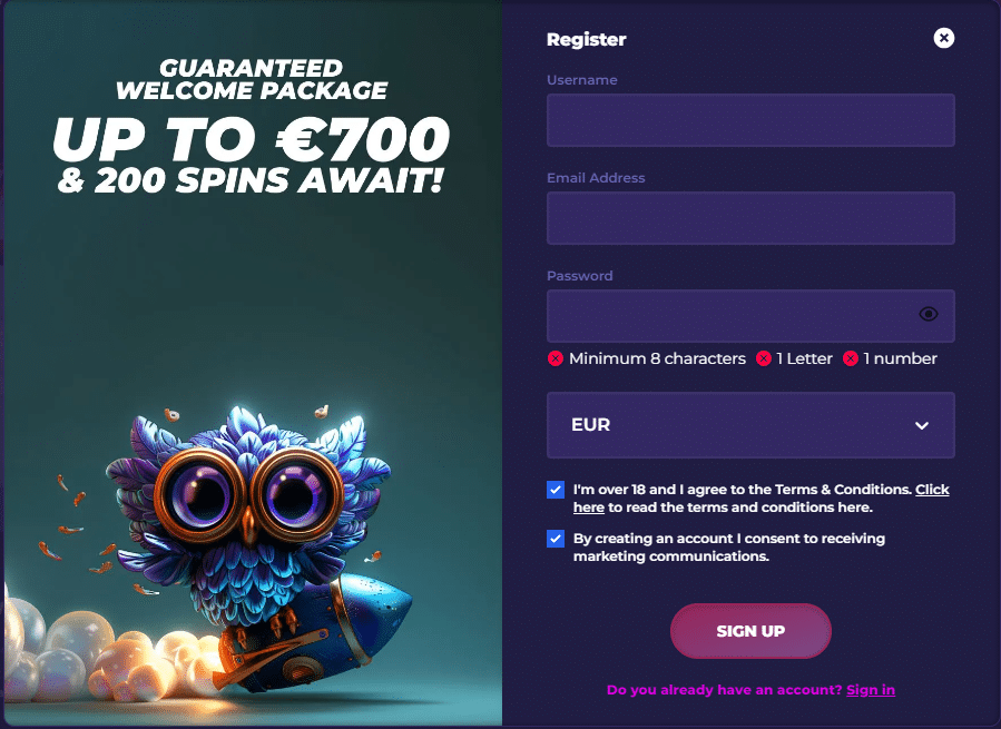 Click on Sign-Up: On the main page you need to look for the registration or sign up button.