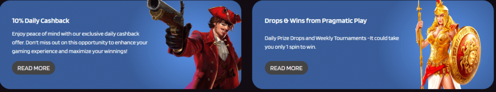 the registered members can grab a 10% Daily Cashback of up to €2000,