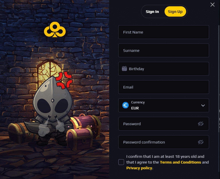 Chancer.Bet Casino Sign-Up Process
