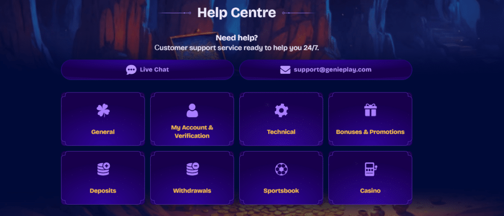 Genieplay Casino Customer Support