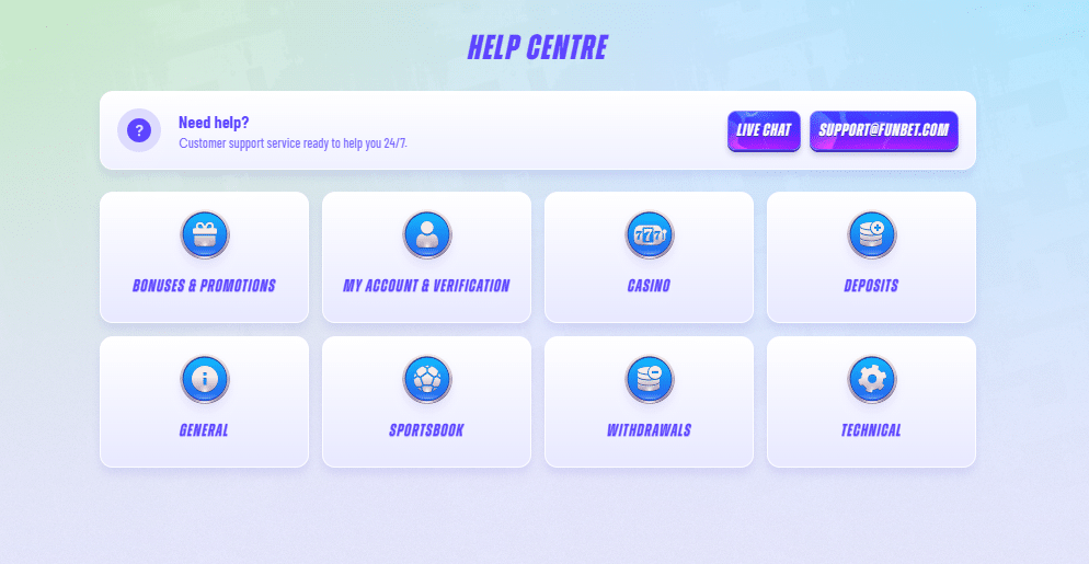Funbet Casino Customer Support