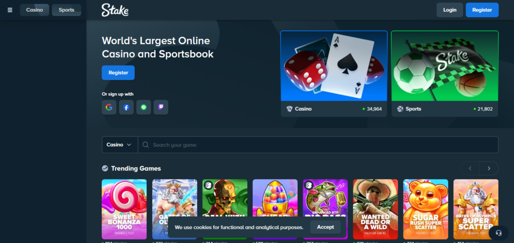 1) Stake — Premium Crypto Casino and Sportsbooks