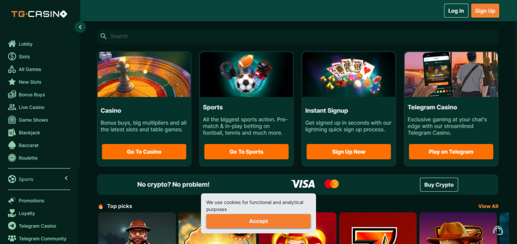 TG.Casino - Crypto Casino on Telegram + Web