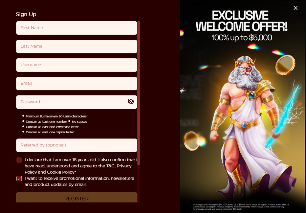 Click “Sign Up” or “Register”: —