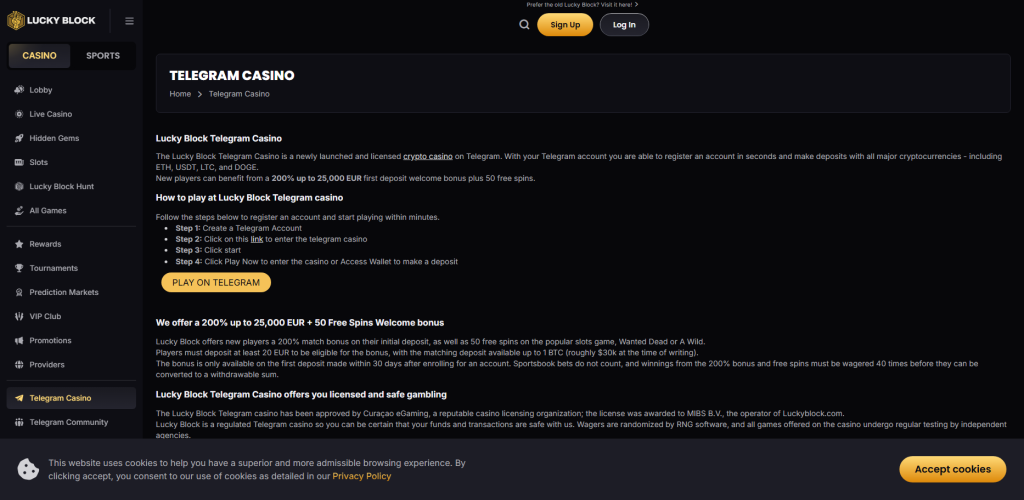 Lucky Block Telegram Casino