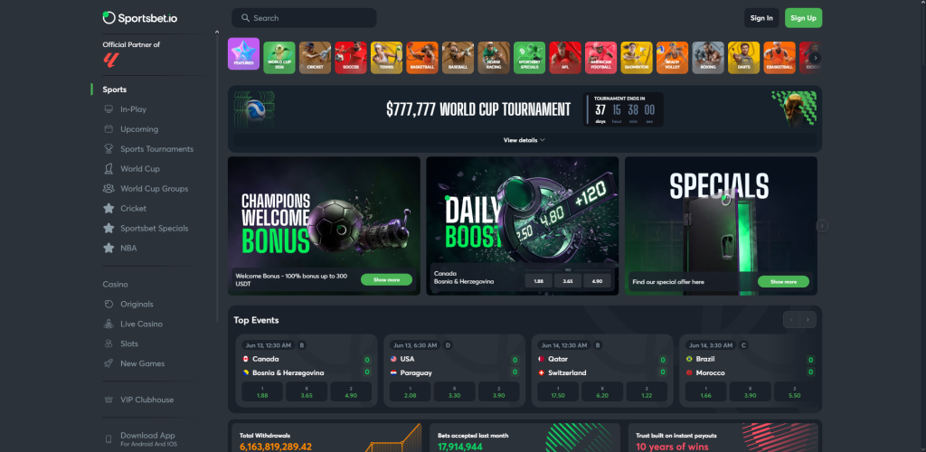 Sportsbet.io – Best Telegram Crypto Casinos for Anonymous Play